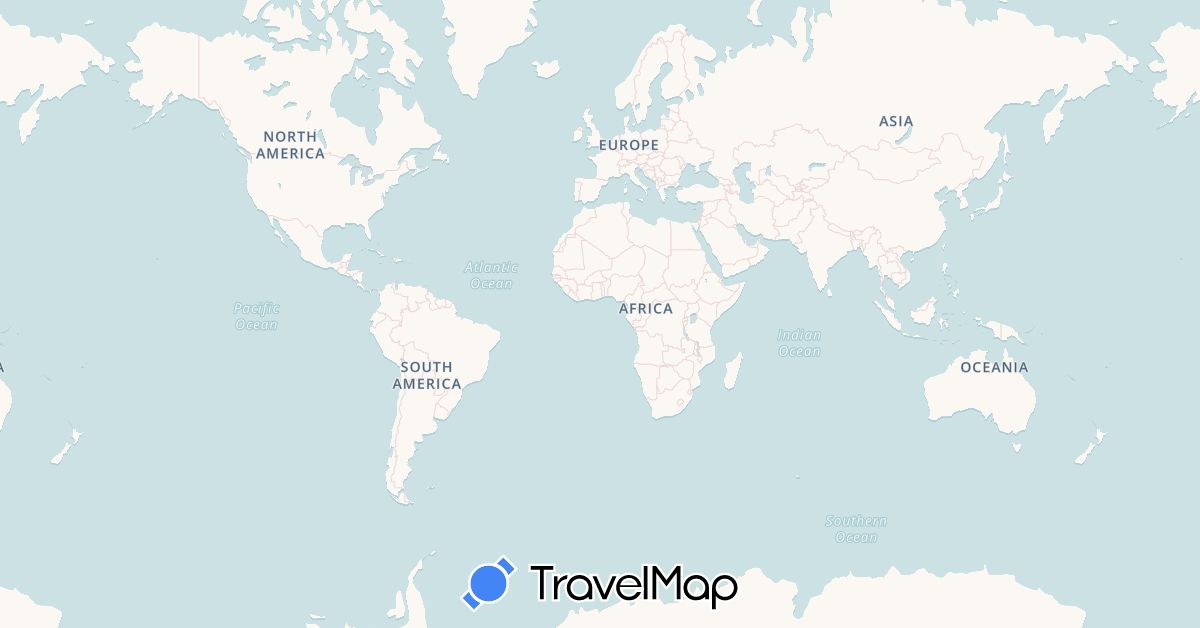 TravelMap itinerary: driving in India, Nepal (Asia)